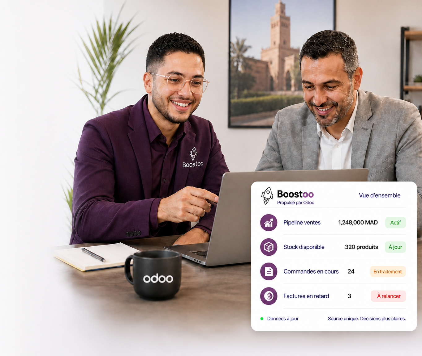 Un consultant Boostoo accompagne un dirigeant de PME avec Odoo